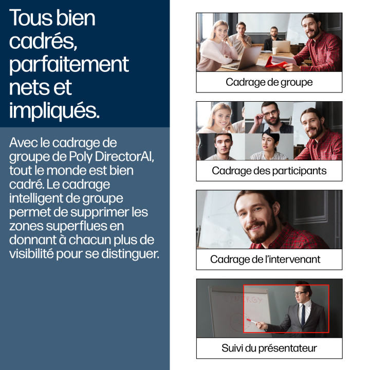 HP Poly Caméra intelligente Poly Studio E60 4K MPTZ avec zoom optique 12x — vue 3