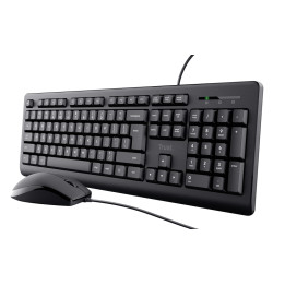 Trust Primo clavier Souris incluse Bureau USB AZERTY Français Noir — vue 1