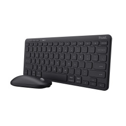 Trust Lyra — Ensemble clavier et souris sans fil récepteur USB/Bluetooth, noir