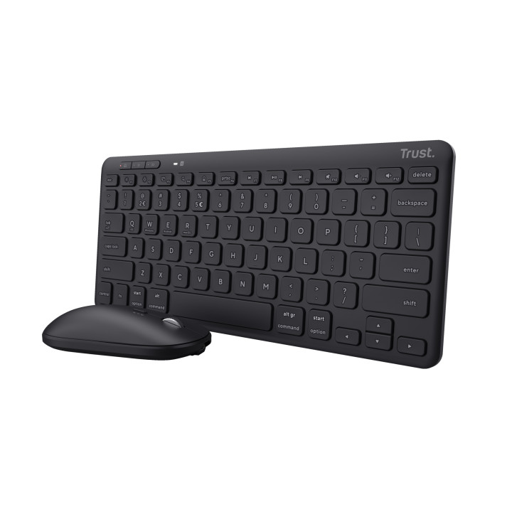 Trust Lyra clavier Souris incluse Bureau RF sans fil + Bluetooth AZERTY Français Noir — vue 1