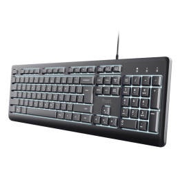 Trust Primo Beleuchtete clavier maison/bureau USB AZERTY Français Noir — vue 1