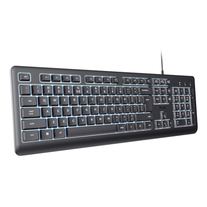 Trust Primo Beleuchtete clavier maison/bureau USB AZERTY Français Noir — vue 2