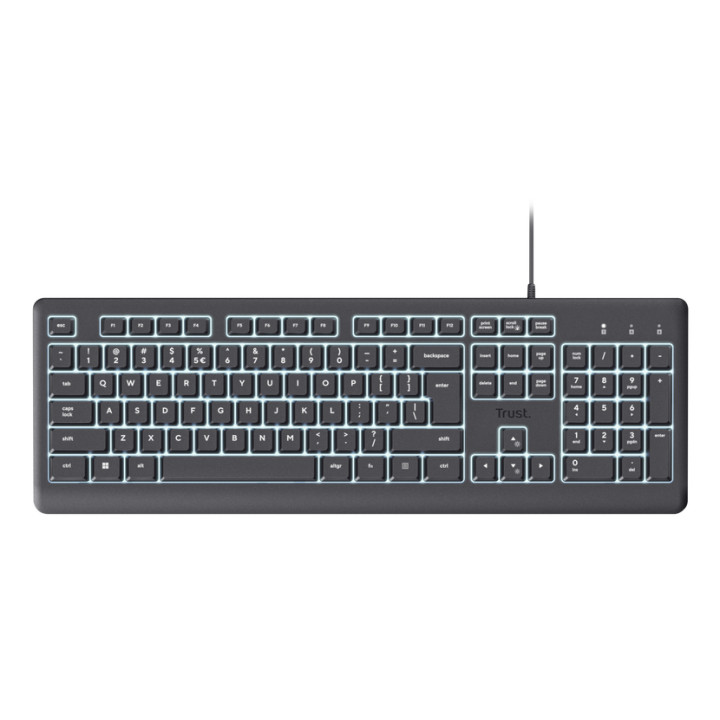 Trust Primo Beleuchtete clavier maison/bureau USB AZERTY Français Noir — vue 3
