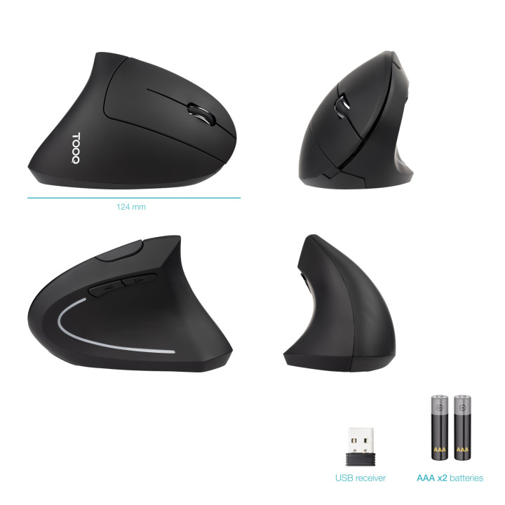TooQ TQMWG-1104-B souris Universel Droitier RF sans fil Optique 3200 DPI — vue 3