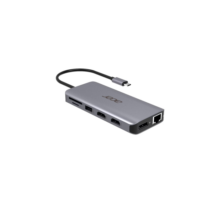 Acer 12-in-1 Type-C Dongle Avec fil USB 3.2 Gen 1 (3.1 Gen 1) Type-C Argent — vue 3