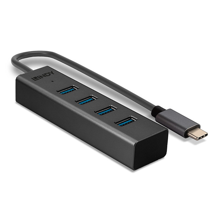 Lindy Hub USB 3.2 Gen 1 Type C 4 ports — vue 3