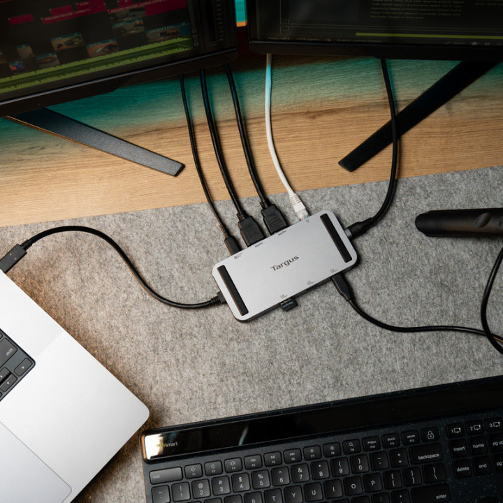 Targus DOCK429GL station d'accueil Avec fil USB4 Argent — vue 2