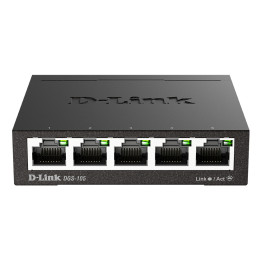 D-Link DGS-105 Non-géré L2 Gigabit Ethernet (10/100/1000) Noir — vue 1