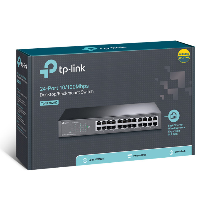 TP-Link TL-SF1024D commutateur réseau Non-géré Fast Ethernet (10/100) Gris — vue 4