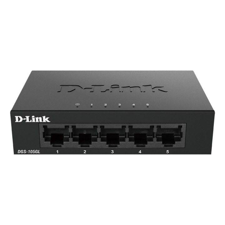 D-Link DGS-105GL/E commutateur réseau Non-géré Gigabit Ethernet (10/100/1000) Noir — vue 1