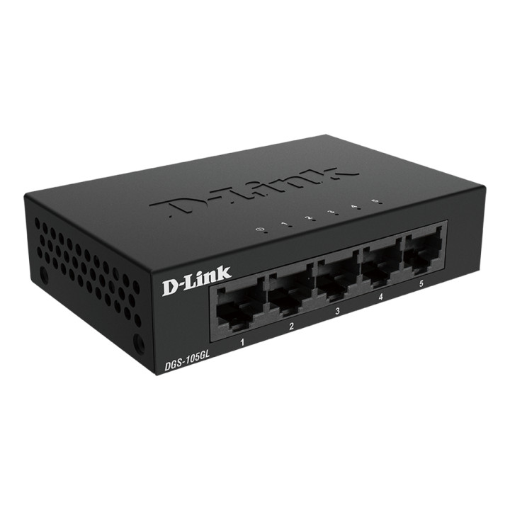D-Link DGS-105GL/E commutateur réseau Non-géré Gigabit Ethernet (10/100/1000) Noir — vue 2