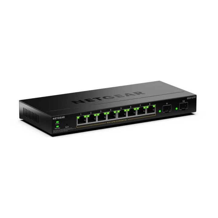 NETGEAR GS310TPv2 Géré L2/L3 Gigabit Ethernet (10/100/1000) Connexion Ethernet, supportant l'alimentation via  — vue 1