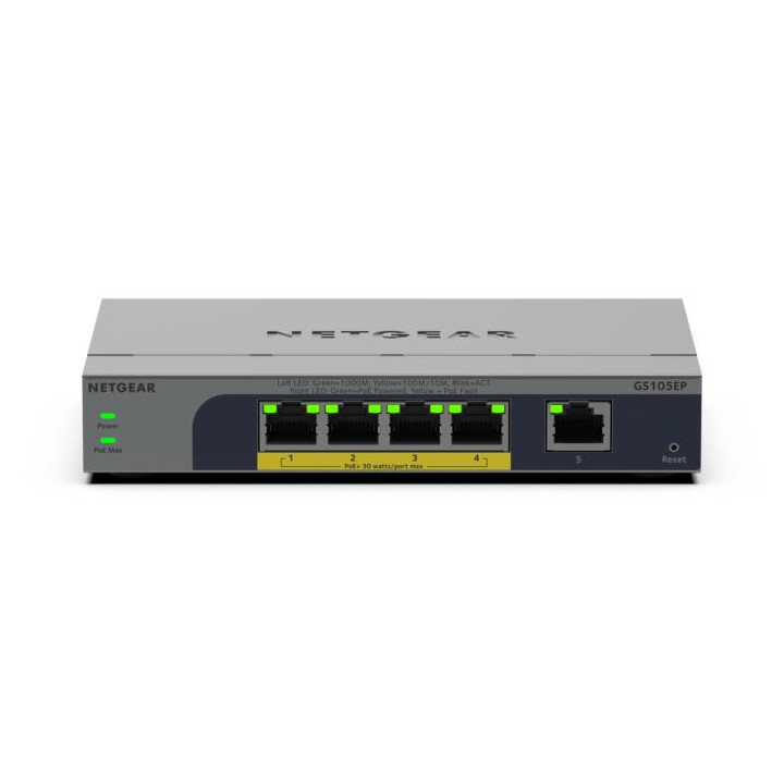 NETGEAR GS105EP Non-géré Gigabit Ethernet (10/100/1000) Connexion Ethernet, supportant l'alimentation via ce p — vue 2