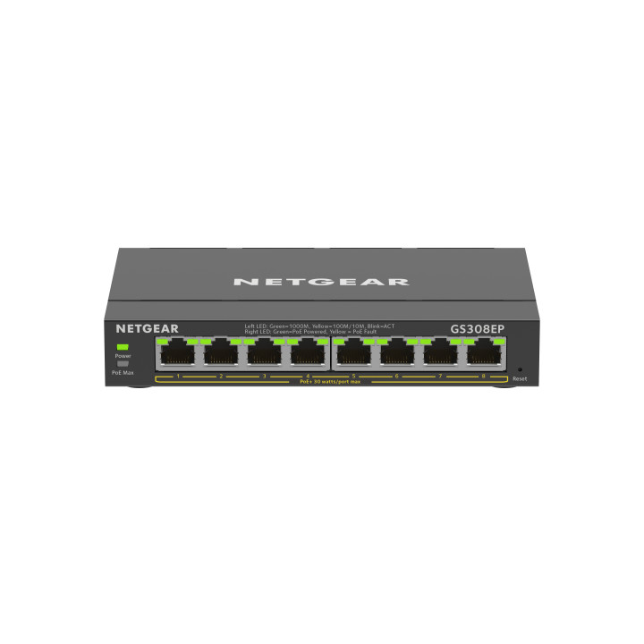 NETGEAR GS308EP Géré L2/L3 Gigabit Ethernet (10/100/1000) Connexion Ethernet, supportant l'alimentation via ce — vue 1