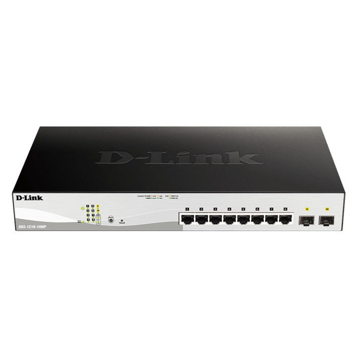 D-Link DGS-1210-10MP Géré L2 Gigabit Ethernet (10/100/1000) Connexion Ethernet, supportant l'alimentation via  — vue 1
