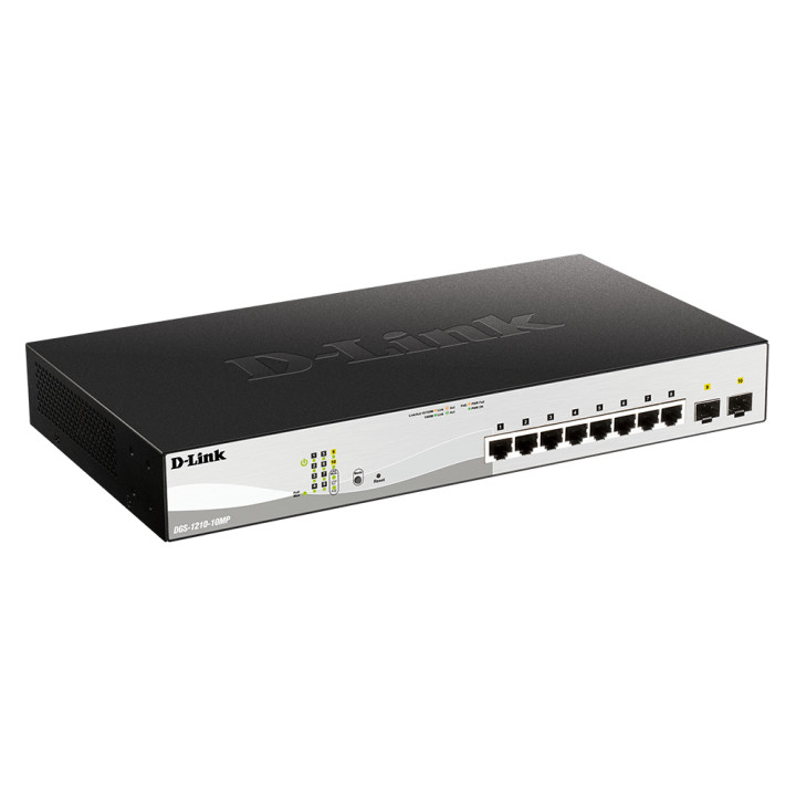 D-Link DGS-1210-10MP Géré L2 Gigabit Ethernet (10/100/1000) Connexion Ethernet, supportant l'alimentation via  — vue 2