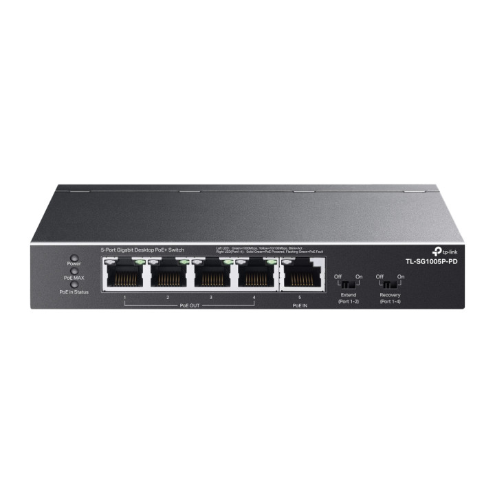 TP-Link TL-SG1005P-PD commutateur réseau Gigabit Ethernet (10/100/1000) Connexion Ethernet, supportant l'alime — vue 1
