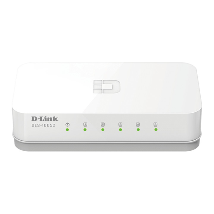 D-Link ES-1005C/E Non-géré Fast Ethernet (10/100) Bureau Blanc — vue 1
