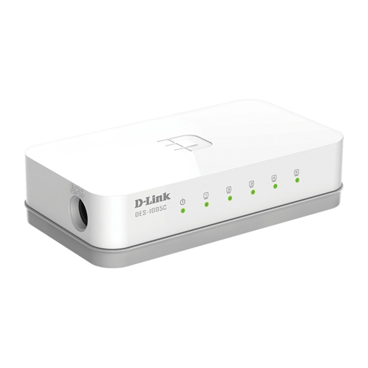 D-Link ES-1005C/E Non-géré Fast Ethernet (10/100) Bureau Blanc — vue 2
