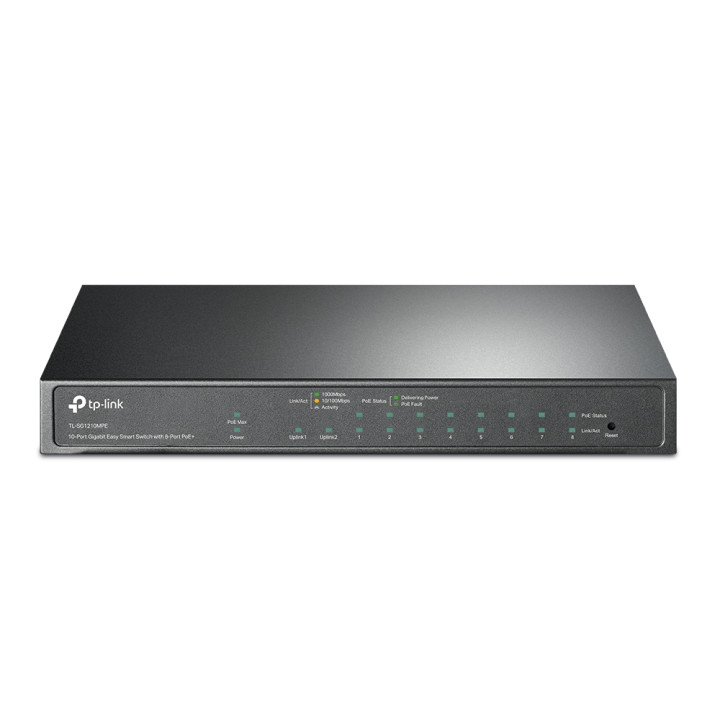 TP-Link TL-SG1210MPE commutateur réseau Géré L2 Gigabit Ethernet (10/100/1000) Connexion Ethernet, supportant  — vue 1