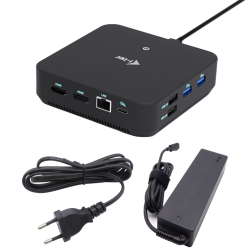 i-tec C31TRIVIDPRO100W — Dock USB-C deux HDMI + DisplayPort, chargeur 100 W