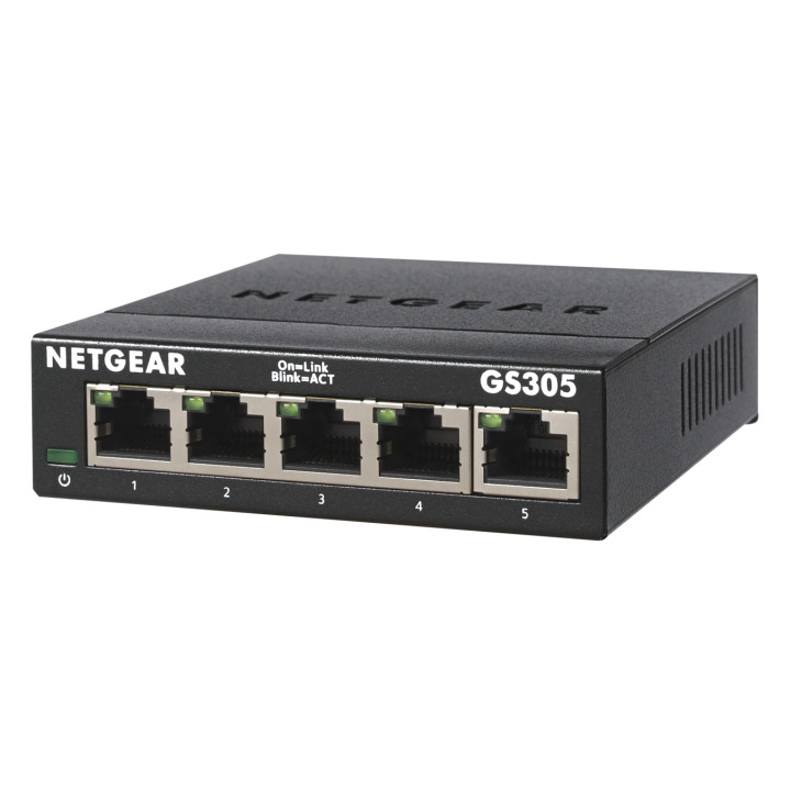 NETGEAR GS305 Non-géré L2 Gigabit Ethernet (10/100/1000) Noir — vue 2