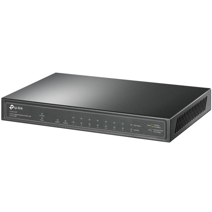TP-Link TL-SG1210P commutateur réseau Non-géré Gigabit Ethernet (10/100/1000) Connexion Ethernet, supportant l — vue 3