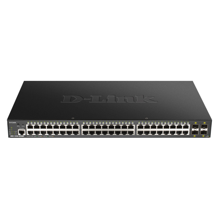 D-Link DGS-1250-52XMP Géré L3 Connexion Ethernet, supportant l'alimentation via ce port (PoE) Noir — vue 1