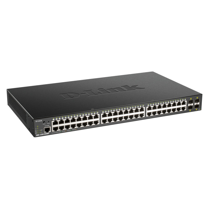 D-Link DGS-1250-52XMP Géré L3 Connexion Ethernet, supportant l'alimentation via ce port (PoE) Noir — vue 2