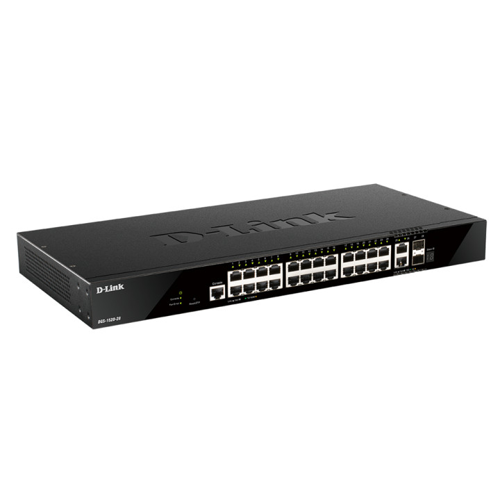 D-Link DGS-1520-28/E commutateur réseau Géré L3 10G Ethernet (100/1000/10000) 1U Noir — vue 1