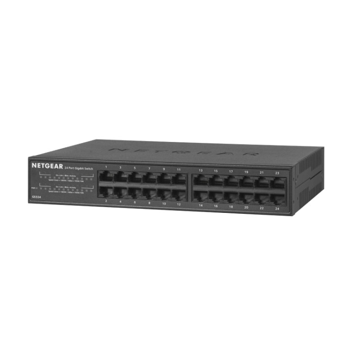 NETGEAR GS324 Non-géré Gigabit Ethernet (10/100/1000) Noir — vue 1