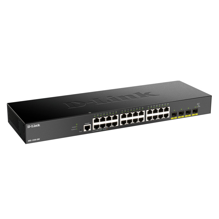 D-Link DGS-1250-28X Géré L3 Gigabit Ethernet (10/100/1000) Noir — vue 2
