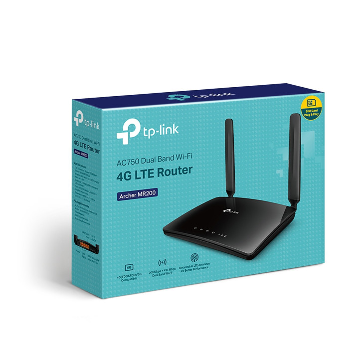 TP-Link Archer MR200 routeur sans fil Fast Ethernet Bi-bande (2,4 GHz / 5 GHz) 4G Noir — vue 5
