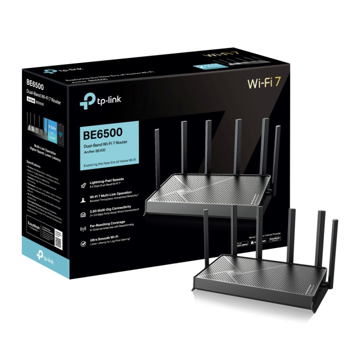 TP-Link Archer BE400 routeur sans fil 2.5 Gigabit Ethernet Bi-bande (2,4 GHz / 5 GHz) Noir — vue 4