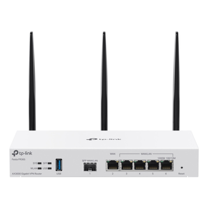 TP-Link FESTA FR365 routeur sans fil Gigabit Ethernet Dual-band (2.4GHz + 5GHz or 2.4GHz + 6GHz) Blanc — vue 1