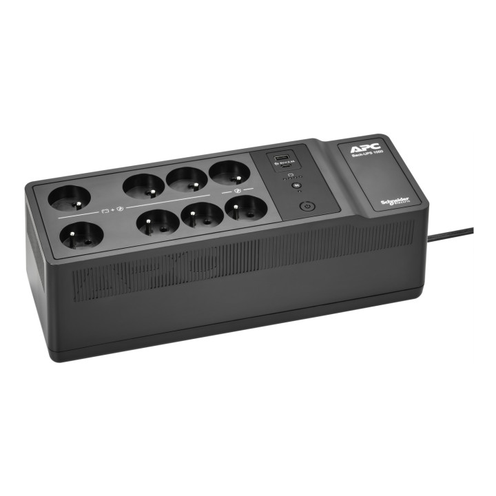 APC Back-UPS BE1050G2-FR - Onduleur 8x broches terre (Belgique), 1050VA, 2 chargeurs USB, 1 port data USB — vue 3