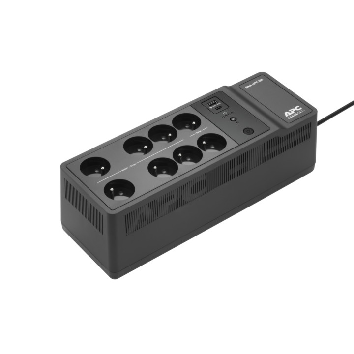 APC Back-UPS BE850G2-FR - Onduleur 8x broches terre (Belgique), 850VA, 2 chargeurs USB, 1 port data USB — vue 2