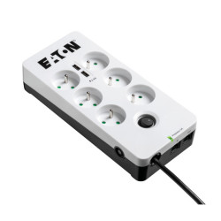 Eaton PB6TUF — Multiprise parafoudre 6 prises, USB et protection téléphonique, 1,5 m