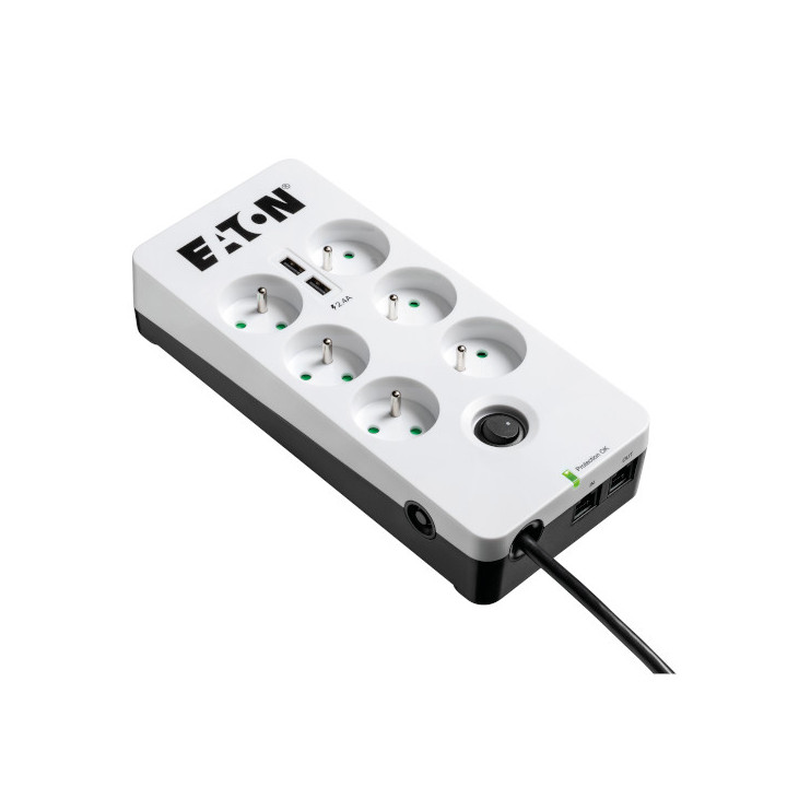 Eaton PB6TUF protection surtension Noir, Blanc 6 sortie(s) CA 220 - 250 V 1,5 m — vue 1