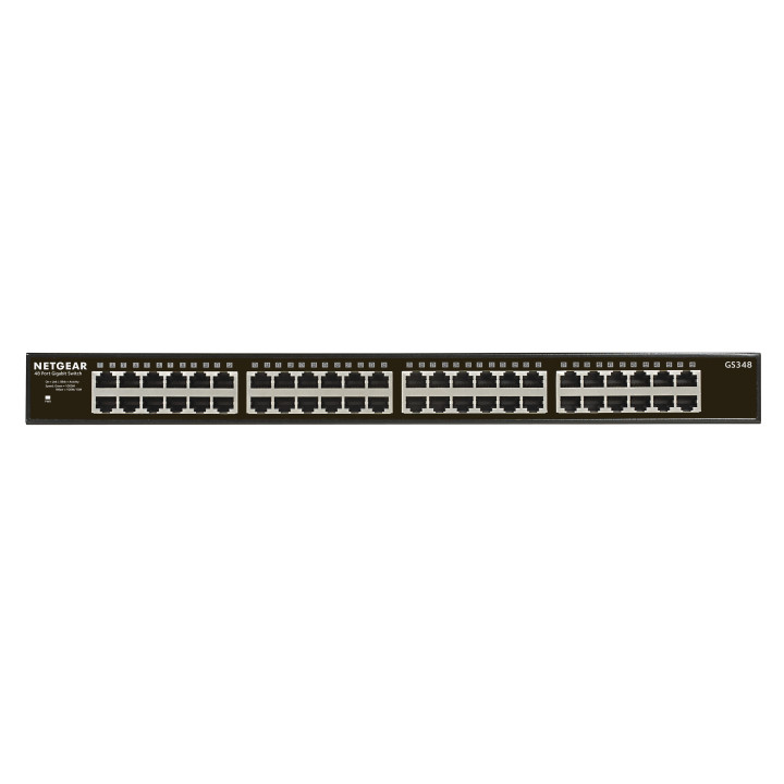 NETGEAR GS348 Non-géré Gigabit Ethernet (10/100/1000) 1U Noir — vue 1