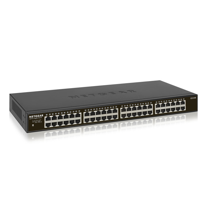 NETGEAR GS348 Non-géré Gigabit Ethernet (10/100/1000) 1U Noir — vue 3