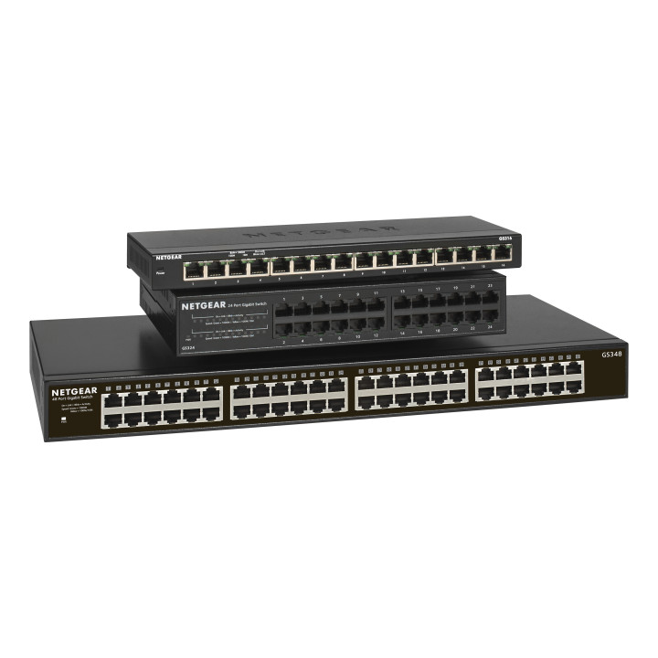 NETGEAR GS348 Non-géré Gigabit Ethernet (10/100/1000) 1U Noir — vue 4