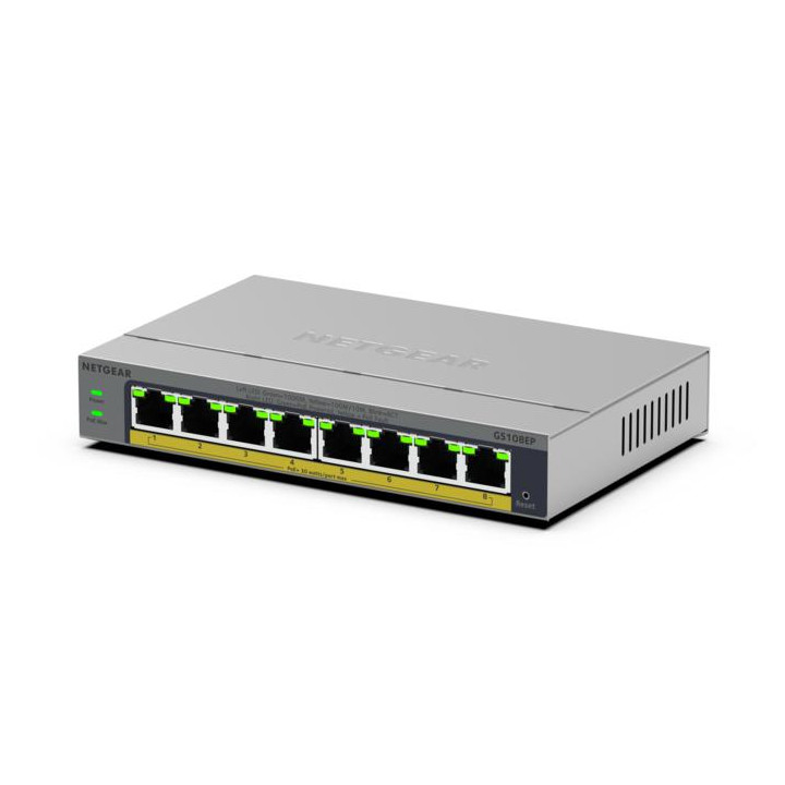 NETGEAR GS108EP Géré L2/L3 Gigabit Ethernet (10/100/1000) Gris — vue 3