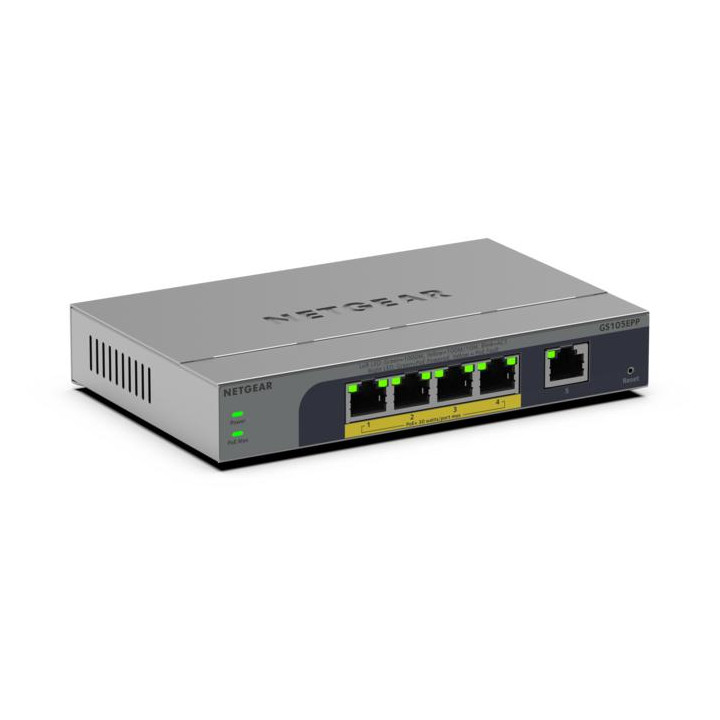 NETGEAR GS105EPP Non-géré Gigabit Ethernet (10/100/1000) Connexion Ethernet, supportant l'alimentation via ce  — vue 1