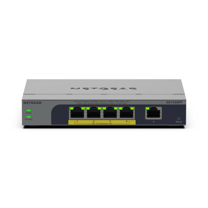 NETGEAR GS105EPP Non-géré Gigabit Ethernet (10/100/1000) Connexion Ethernet, supportant l'alimentation via ce  — vue 2