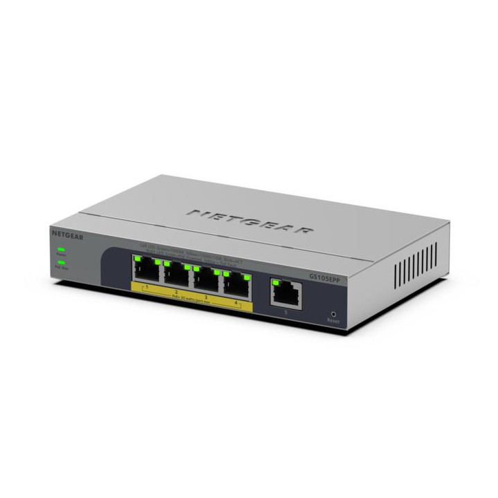 NETGEAR GS105EPP Non-géré Gigabit Ethernet (10/100/1000) Connexion Ethernet, supportant l'alimentation via ce  — vue 3