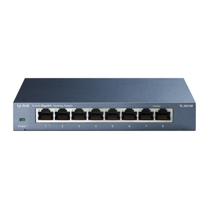 TP-Link TL-SG108 commutateur réseau Non-géré L2 Gigabit Ethernet (10/100/1000) Noir — vue 1