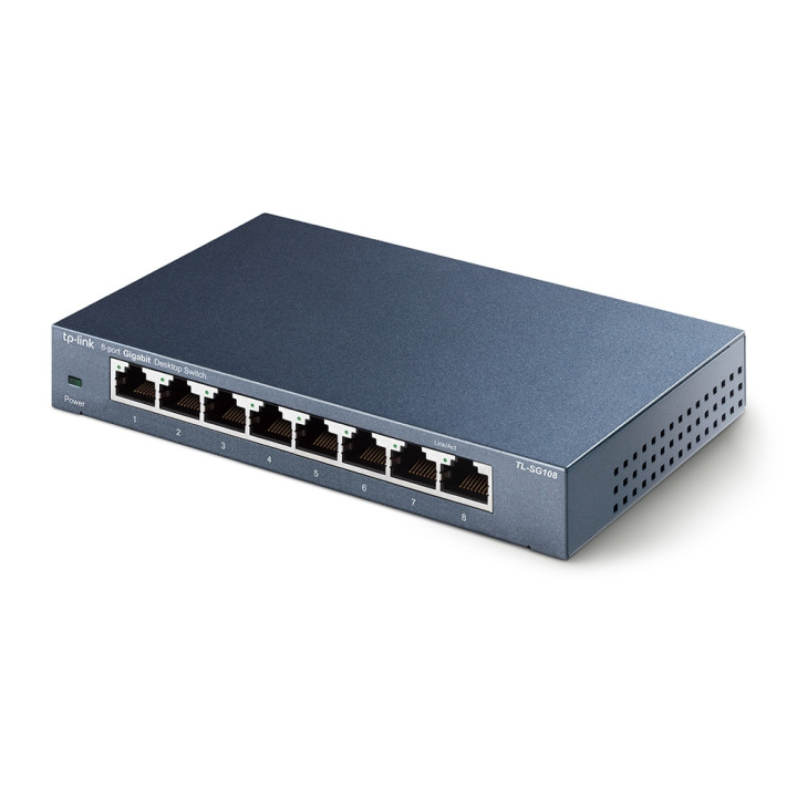 TP-Link TL-SG108 commutateur réseau Non-géré L2 Gigabit Ethernet (10/100/1000) Noir — vue 2