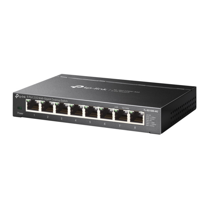 TP-Link TL-SG108S-M2 commutateur réseau Non-géré L2 2.5G Ethernet (100/1000/2500) Bureau Noir — vue 3