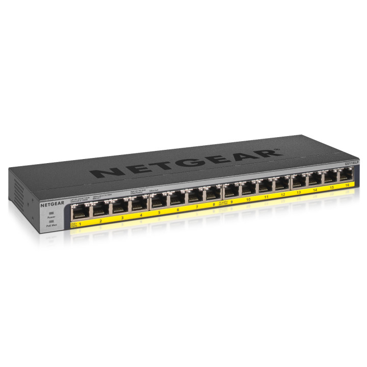 NETGEAR GS116LP Non-géré Gigabit Ethernet (10/100/1000) Connexion Ethernet, supportant l'alimentation via ce p — vue 1